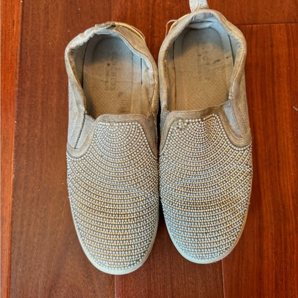 Sketchers Sparkly Silver Loafers Size 10 - Picture 2 of 6